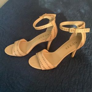 Guess shoes, nude with repeat logo, size 6